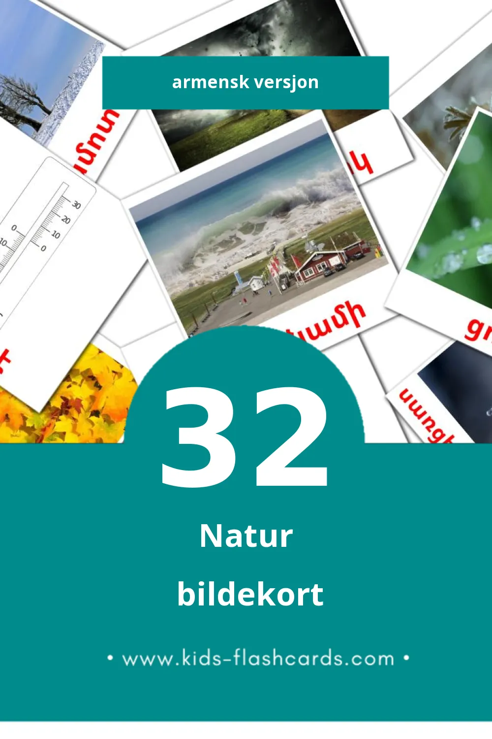 Visuelle Բնություն bildekort for småbarn (32 kort på Armensk)