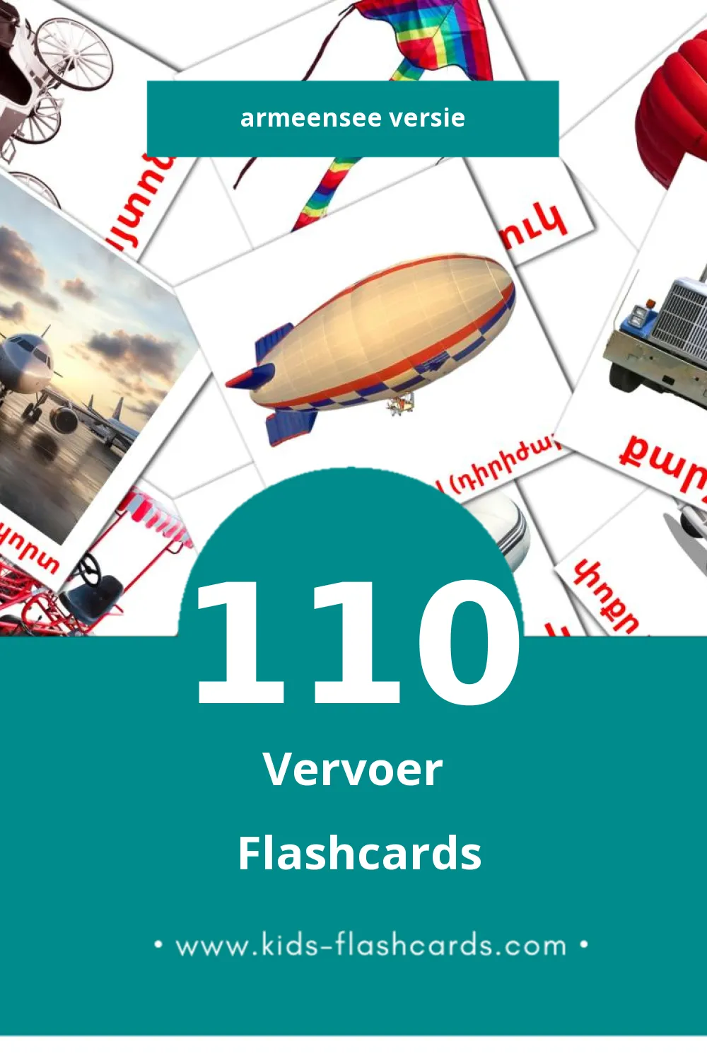 Visuele Տրանսպորտ Flashcards voor Kleuters (110 kaarten in het Armeense)