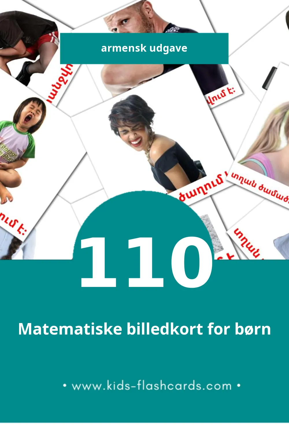 Visuelle billedkort for børn om Дієслова til småbørn (110 kort på Armensk)
