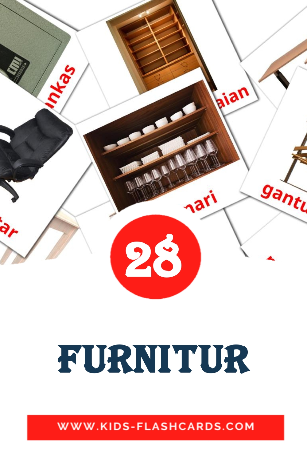 31 Free Furniture Flashcards in indonesian PDF files 