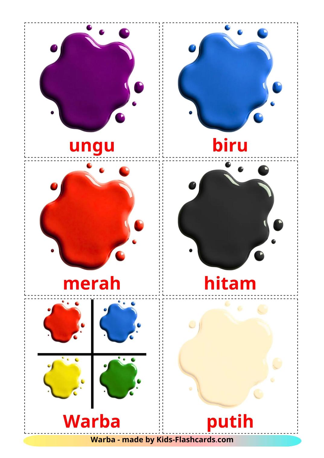 Kleuren - 21 gratis printbare indonesische kaarten