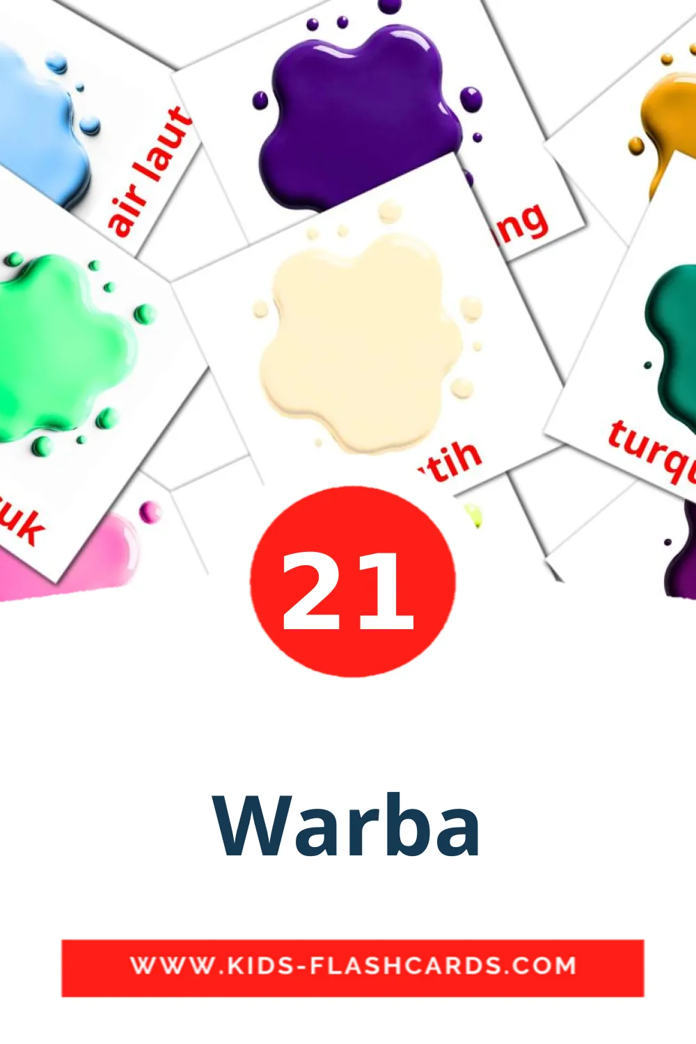 21 cartes illustrées de Warba pour la maternelle en indonésien