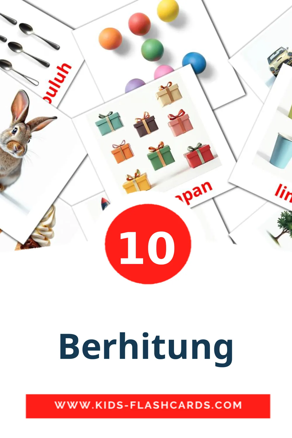 10 cartes illustrées de Berhitung pour la maternelle en indonésien