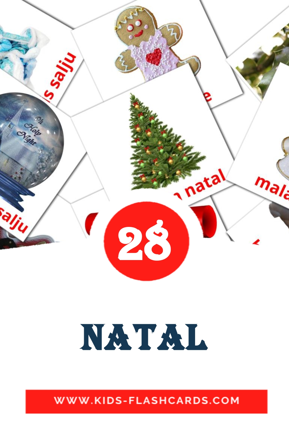 28 Natal Picture Cards for Kindergarden in indonesian