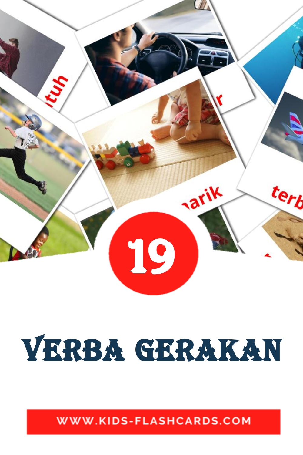 Verba gerakan на индонезийском для Детского Сада (22 карточки)