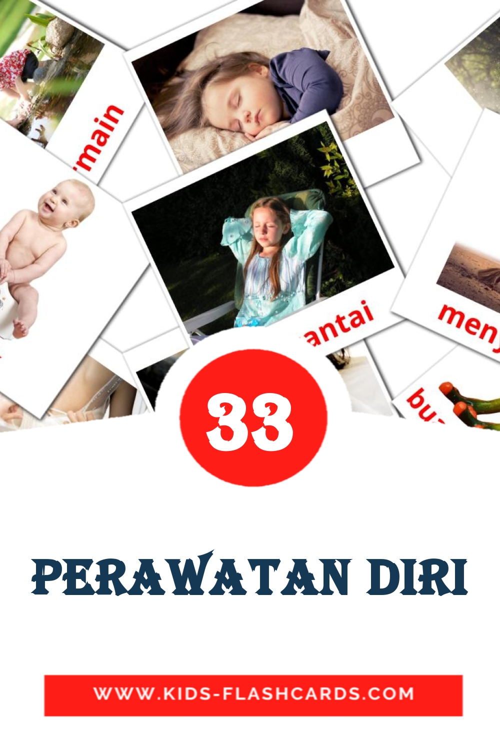 33 Perawatan diri Picture Cards for Kindergarden in indonesian