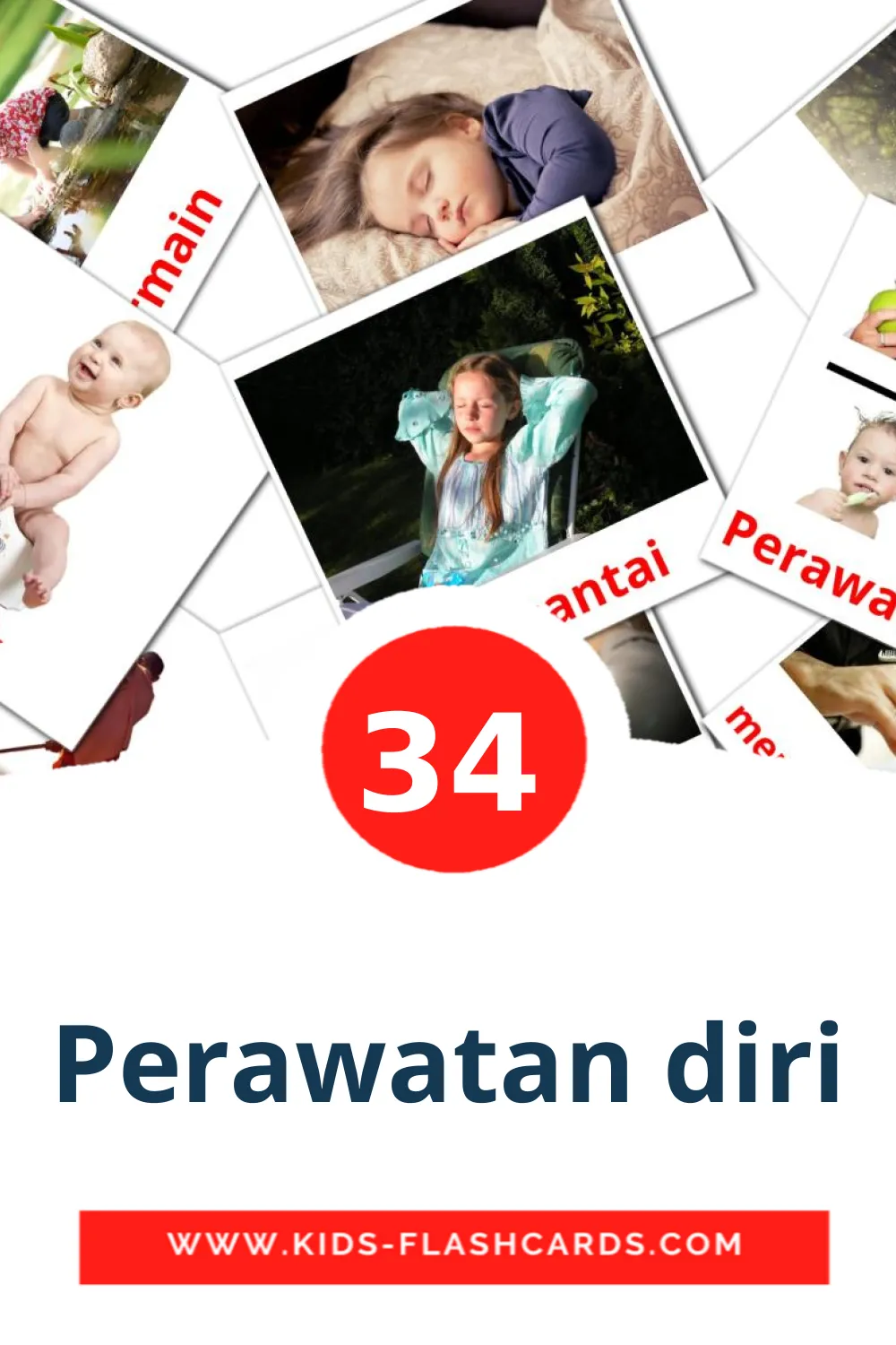 34 carte illustrate di Perawatan diri per la scuola materna in indonesiano