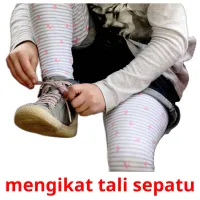 mengikat tali sepatu flashcards illustrate