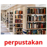 perpustakan flashcards illustrate