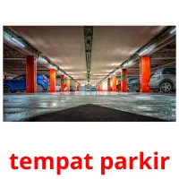 tempat parkir flashcards illustrate