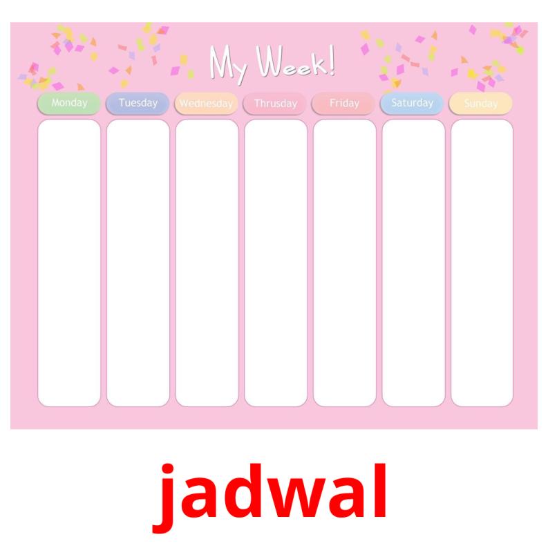 jadwal picture flashcards