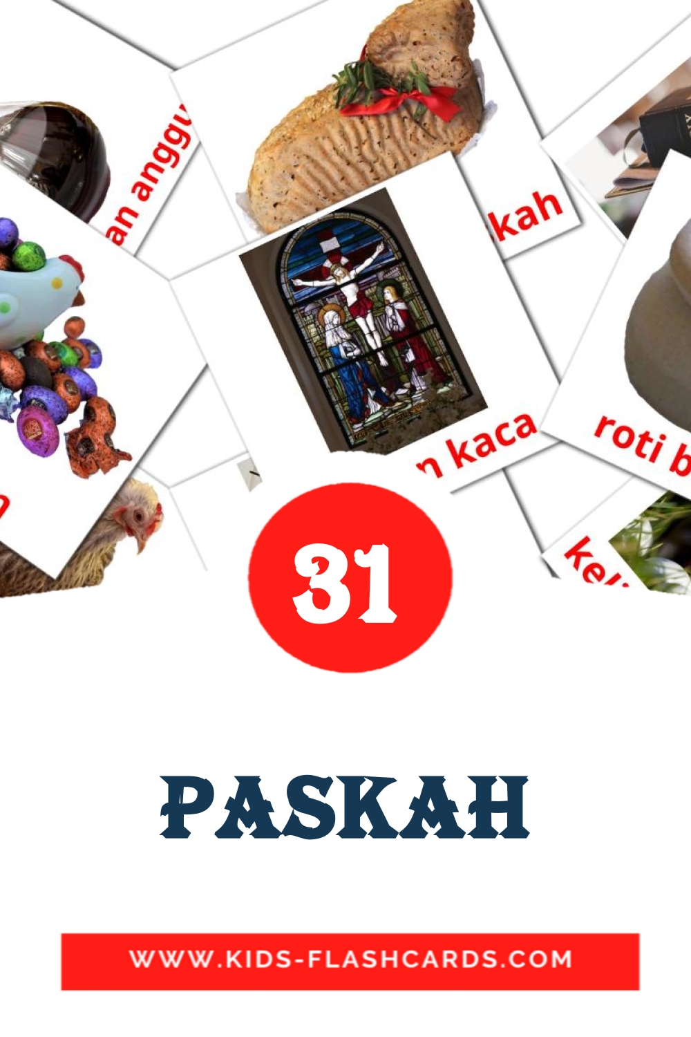 31 Paskah Picture Cards for Kindergarden in indonesian
