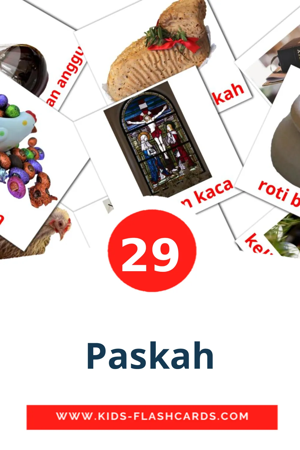 29 cartes illustrées de Paskah pour la maternelle en indonésien