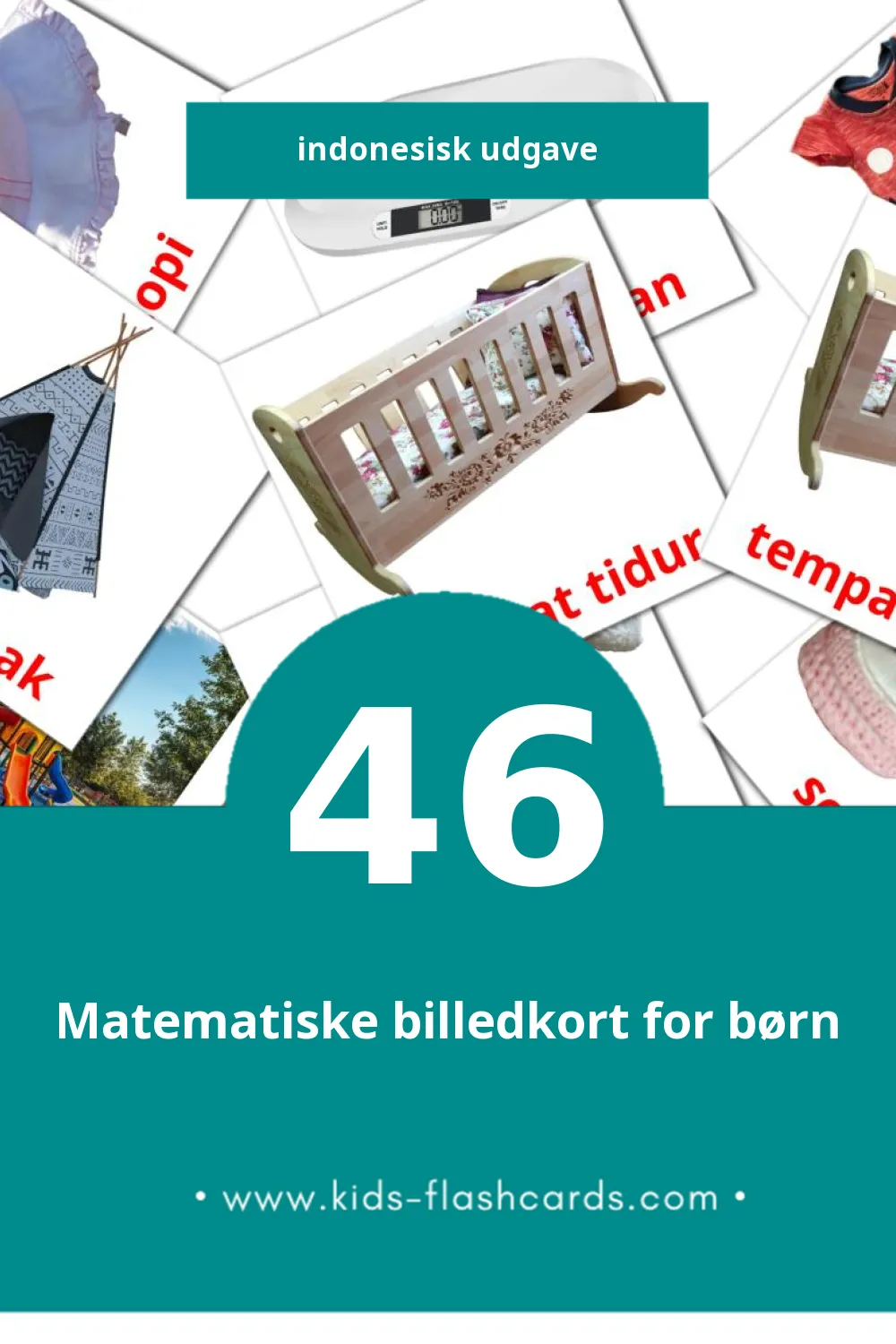 Visuelle billedkort for børn om Anak anak til småbørn (46 kort på Indonesisk)