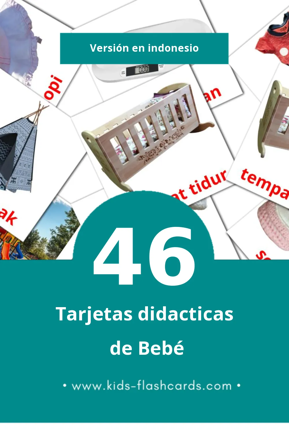 Tarjetas visuales de Anak anak para niños pequeños (46 tarjetas en Indonesio)