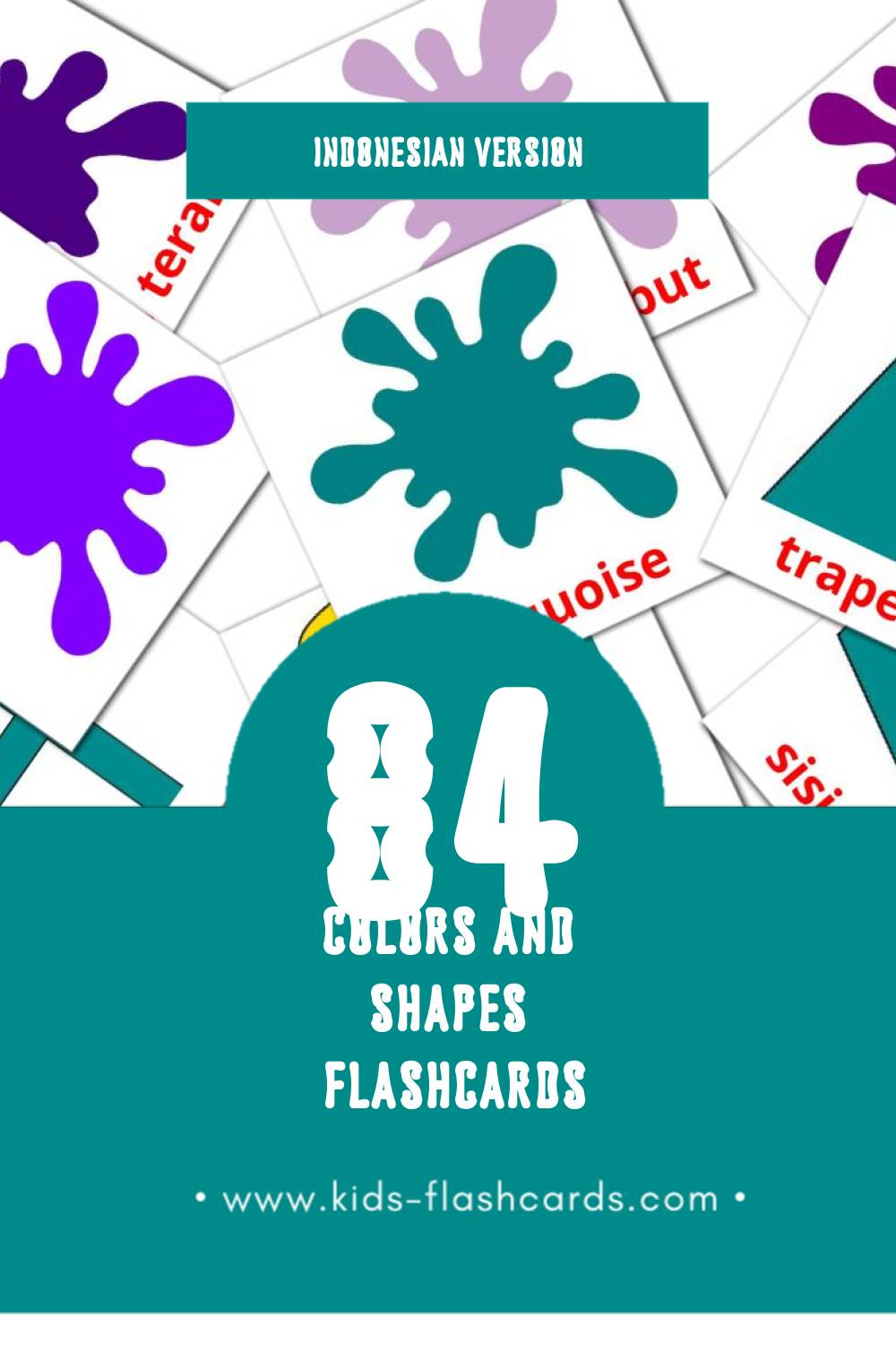 Visual Warna dan Bentuk Flashcards for Toddlers (84 cards in Indonesian)