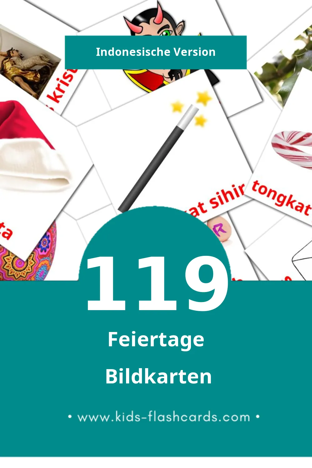 Visual Liburan Flashcards für Kleinkinder (119 Karten in Indonesisch)