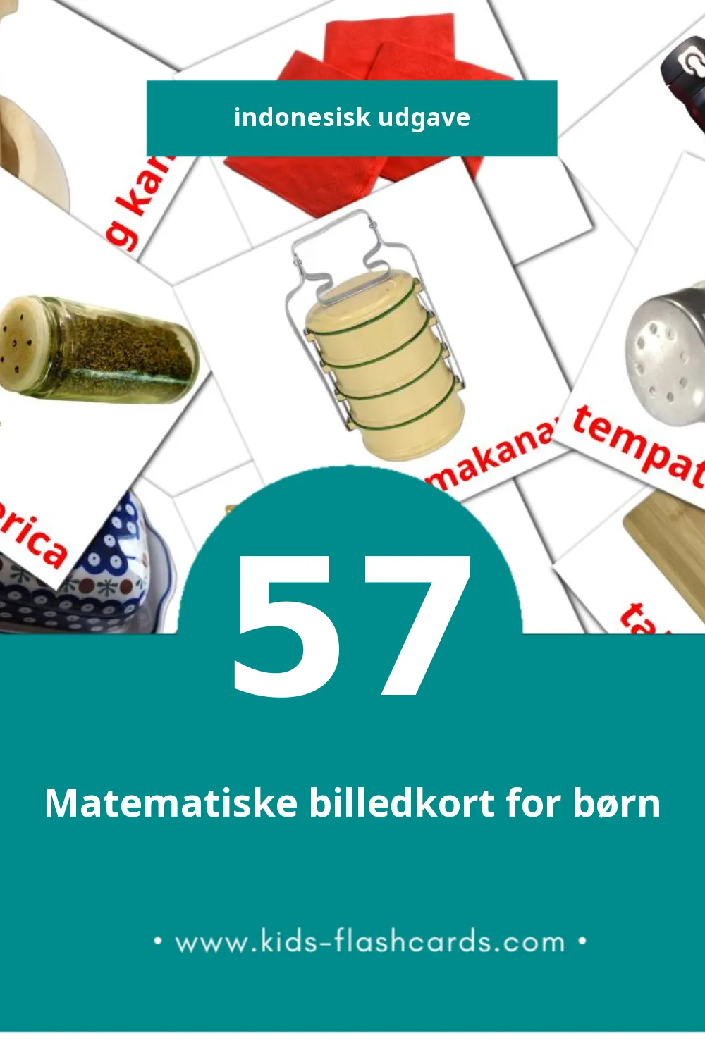 Visuelle billedkort for børn om Dapur til småbørn (57 kort på Indonesisk)