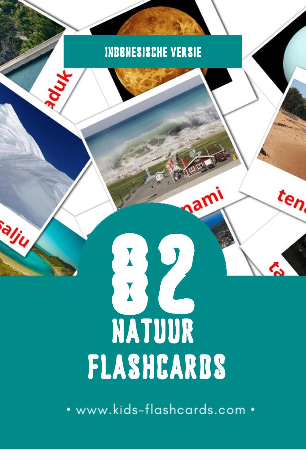Visuele Alam Flashcards voor Kleuters (82 kaarten in het Indonesisch)