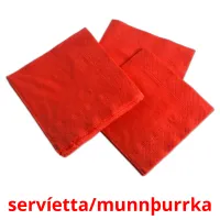 servíetta/munnþurrka billedkort for børn med billeder