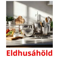 Eldhusáhöld billedkort for børn med billeder