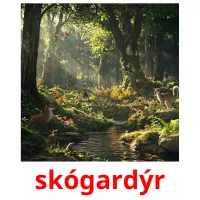 skógardýr bildkort för barn