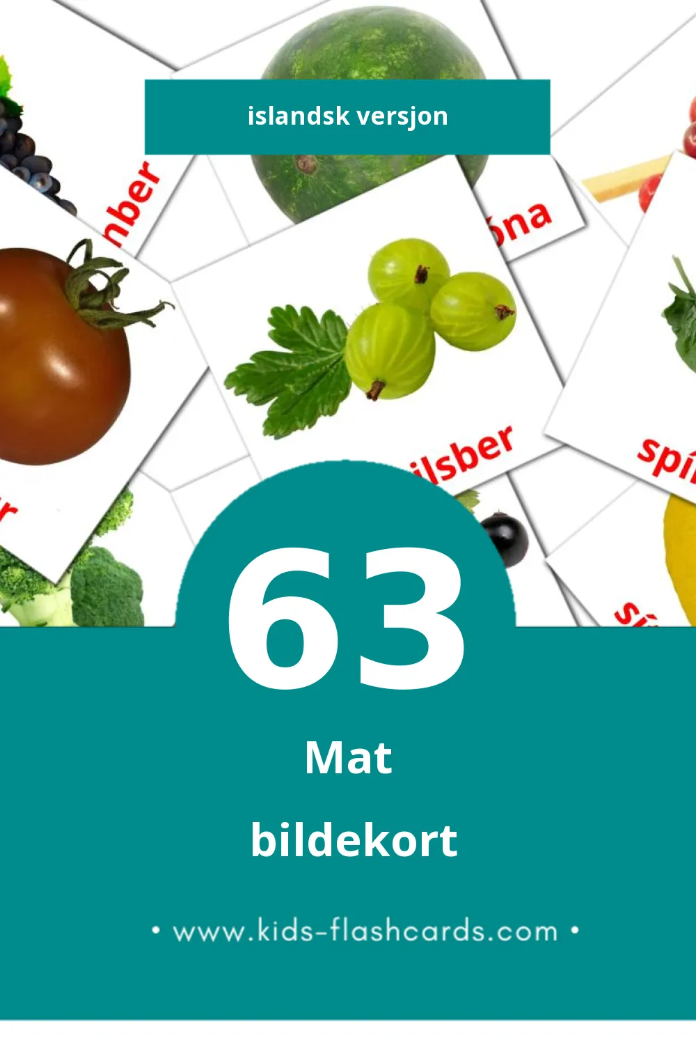 Visuelle Matur bildekort for småbarn (63 kort på Islandsk) Visuelle Matur bildekort for småbarn (63 kort på Islandsk)