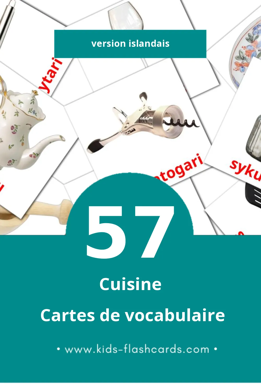 Cartes de vocabulaire Visuelles Eldhús pour les Tout-Petits (57 Cartes en Islandais) Cartes de vocabulaire Visuelles Eldhús pour les Tout-Petits (57 Cartes en Islandais)