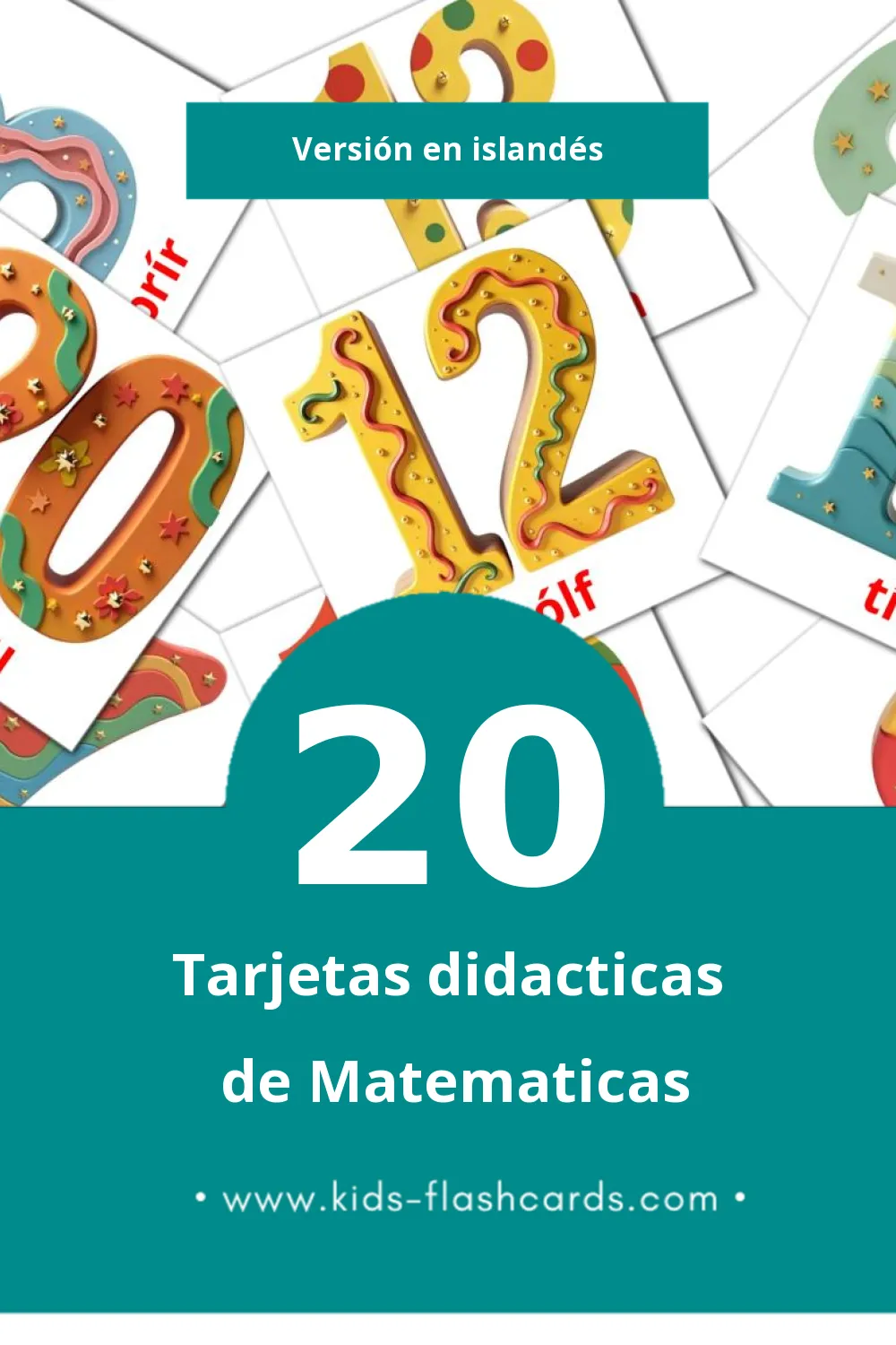 Tarjetas visuales de stærðfræði para niños pequeños (20 tarjetas en Islandés) Tarjetas visuales de stærðfræði para niños pequeños (20 tarjetas en Islandés)