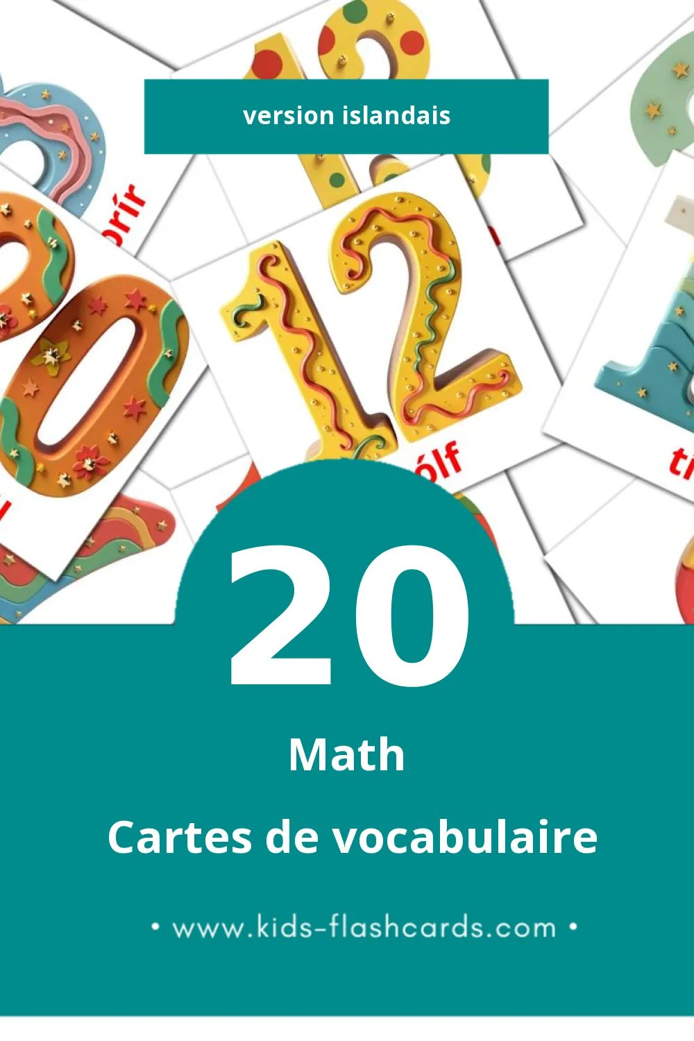 Cartes de vocabulaire Visuelles stærðfræði pour les Tout-Petits (20 Cartes en Islandais) Cartes de vocabulaire Visuelles stærðfræði pour les Tout-Petits (20 Cartes en Islandais)