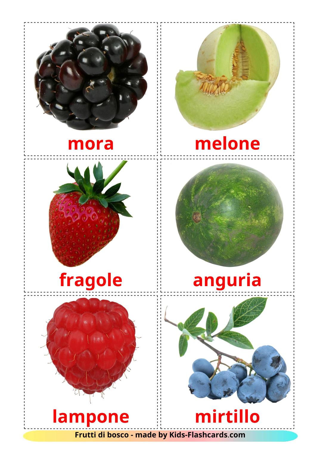 Berries - 11 Free Printable italian Flashcards 