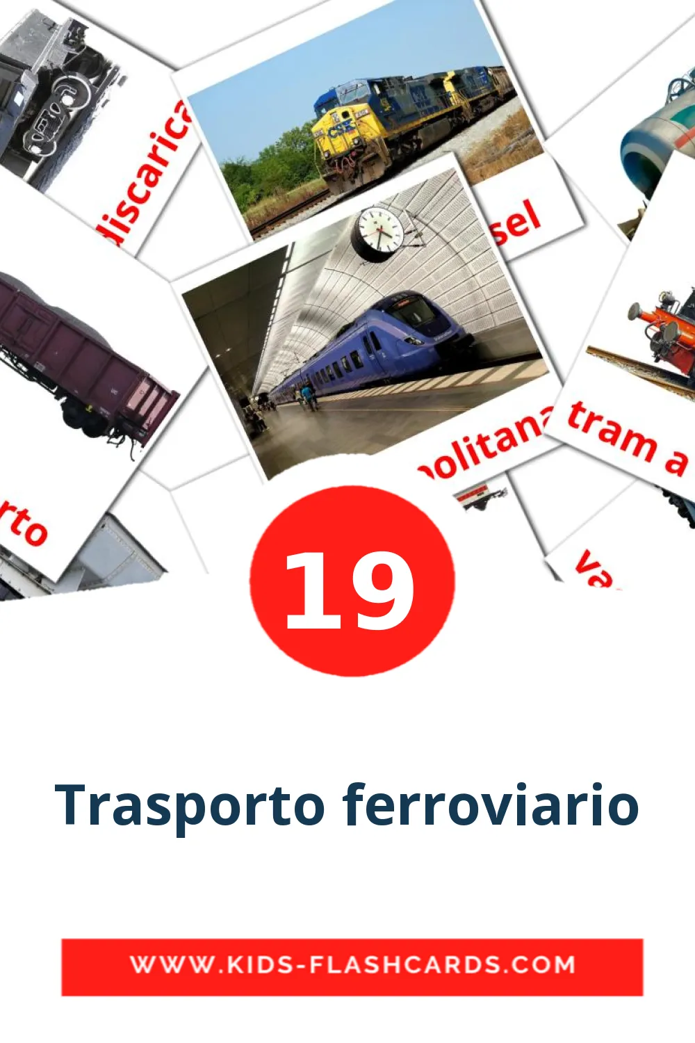 19 Trasporto ferroviario fotokaarten voor kleuters in het italiano