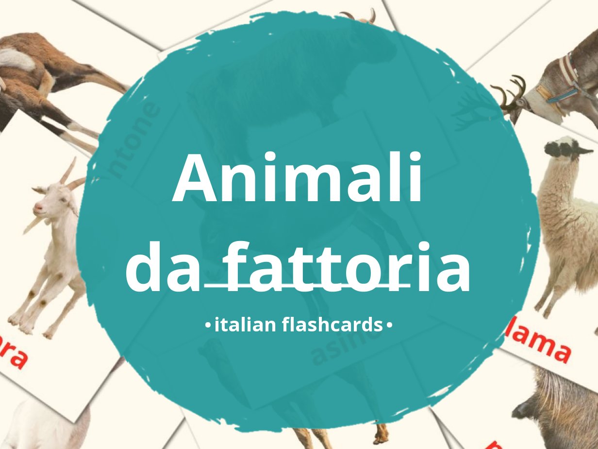 Learn Italian Words with Printable Flashcards Animals