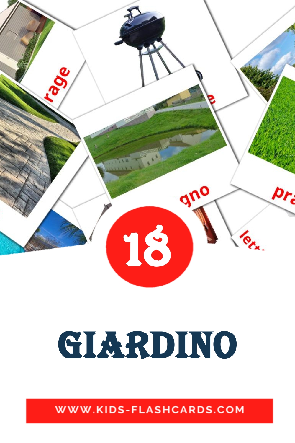 Giardino на итальянском для Детского Сада (18 карточек)