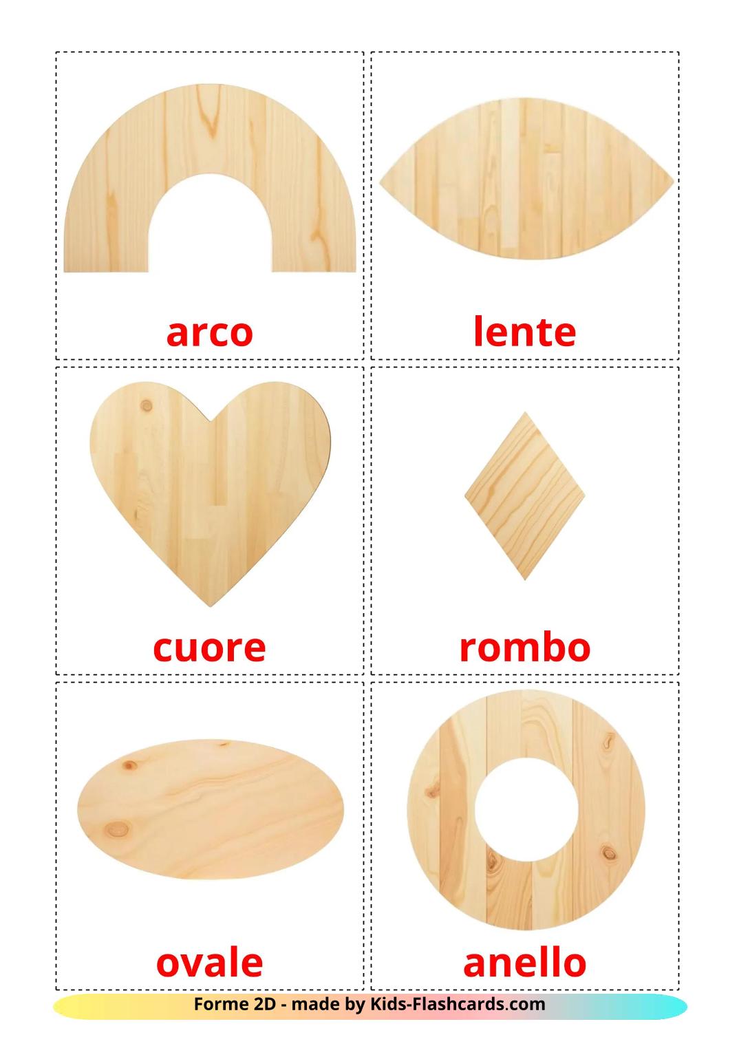 2D Shapes - 36 Free Printable italian Flashcards 