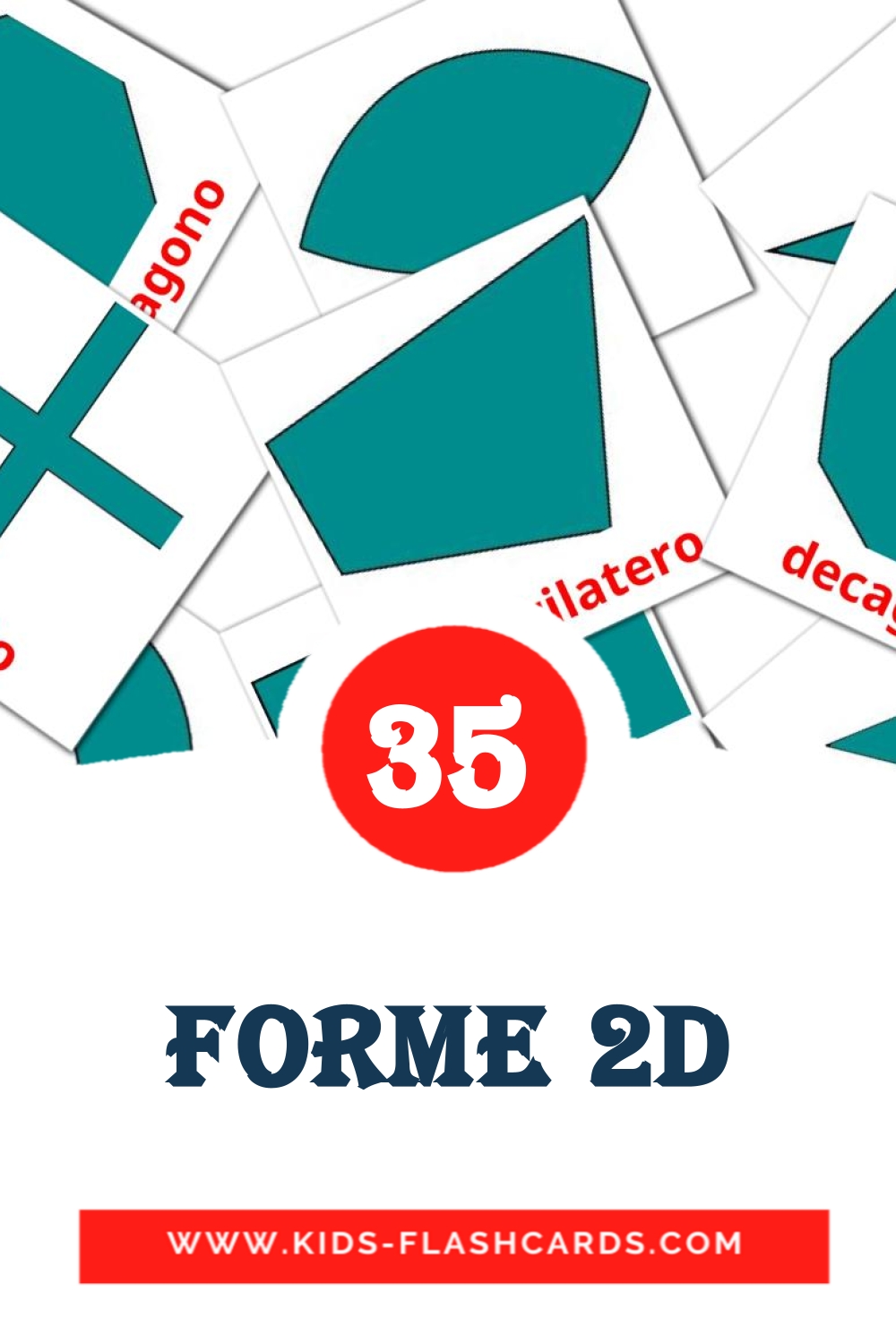 35 Forme 2D fotokaarten voor kleuters in het italiaanse