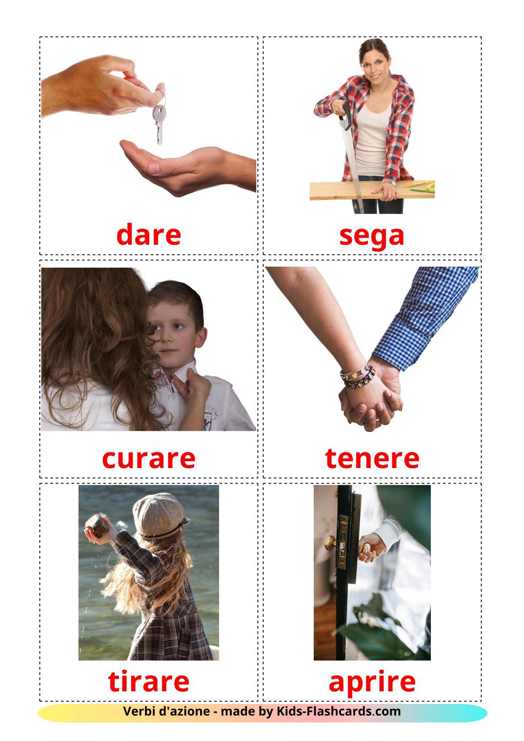 Action verbs - 51 Free Printable italian Flashcards 