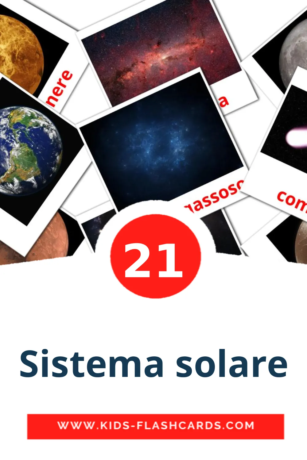 21 Sistema solare fotokaarten voor kleuters in het italiaanse