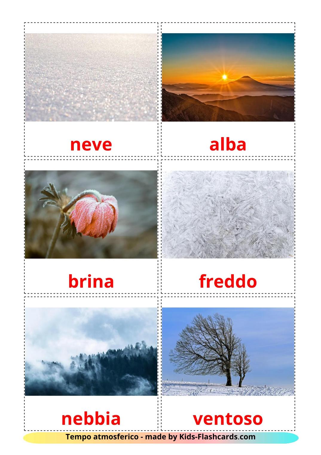 Clima - 32 Flashcards italianoes gratuitos para impressão