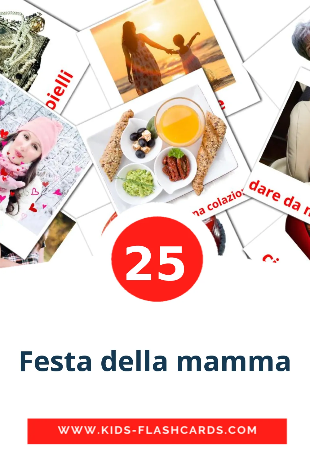 25 cartes illustrées de Festa della mamma pour la maternelle en italien