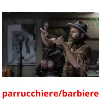 parrucchiere/barbiere flashcards illustrate