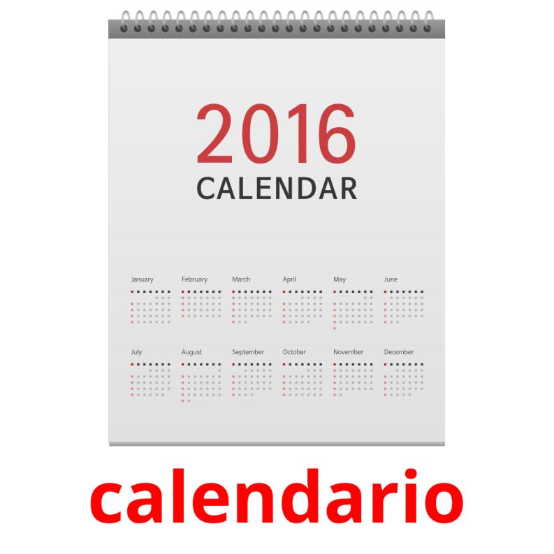 calendario picture flashcards