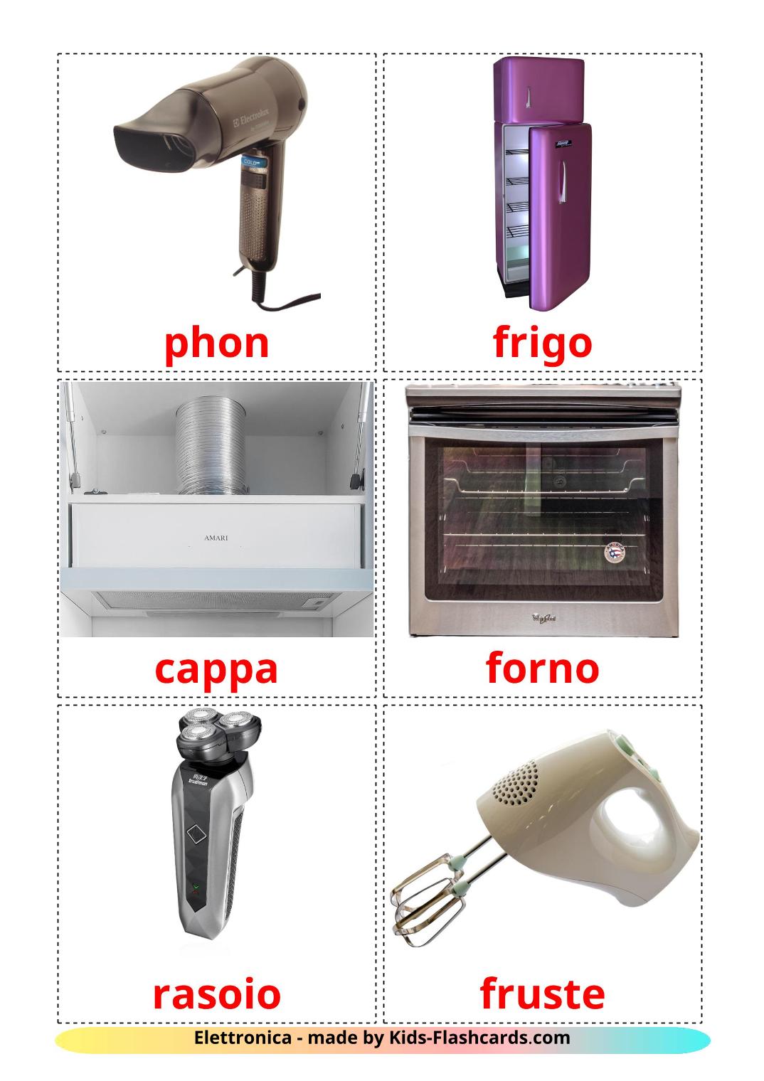 Electronics - 32 Free Printable italian Flashcards 