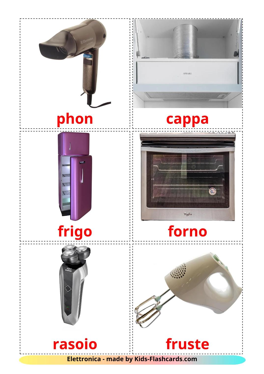 Elettronica - 33 flashcards italiano stampabili gratuitamente