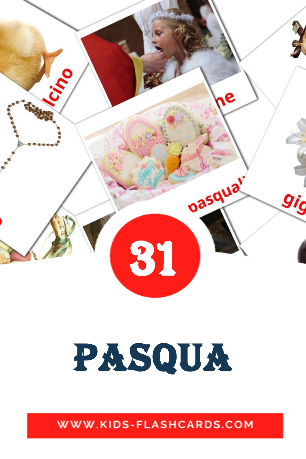 31 Pasqua Picture Cards for Kindergarden in italian