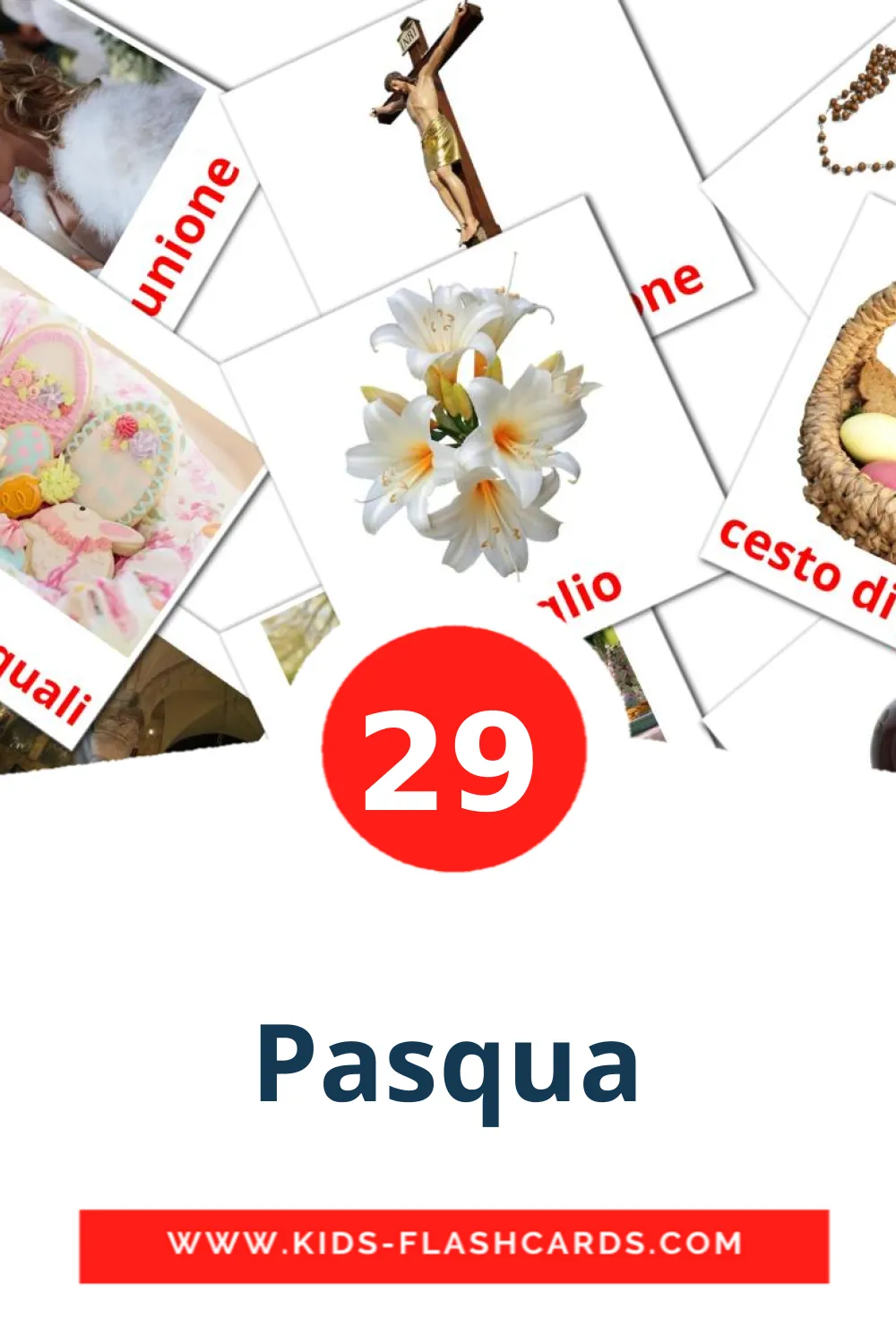 Pasqua на итальянском для Детского Сада (29 карточек)