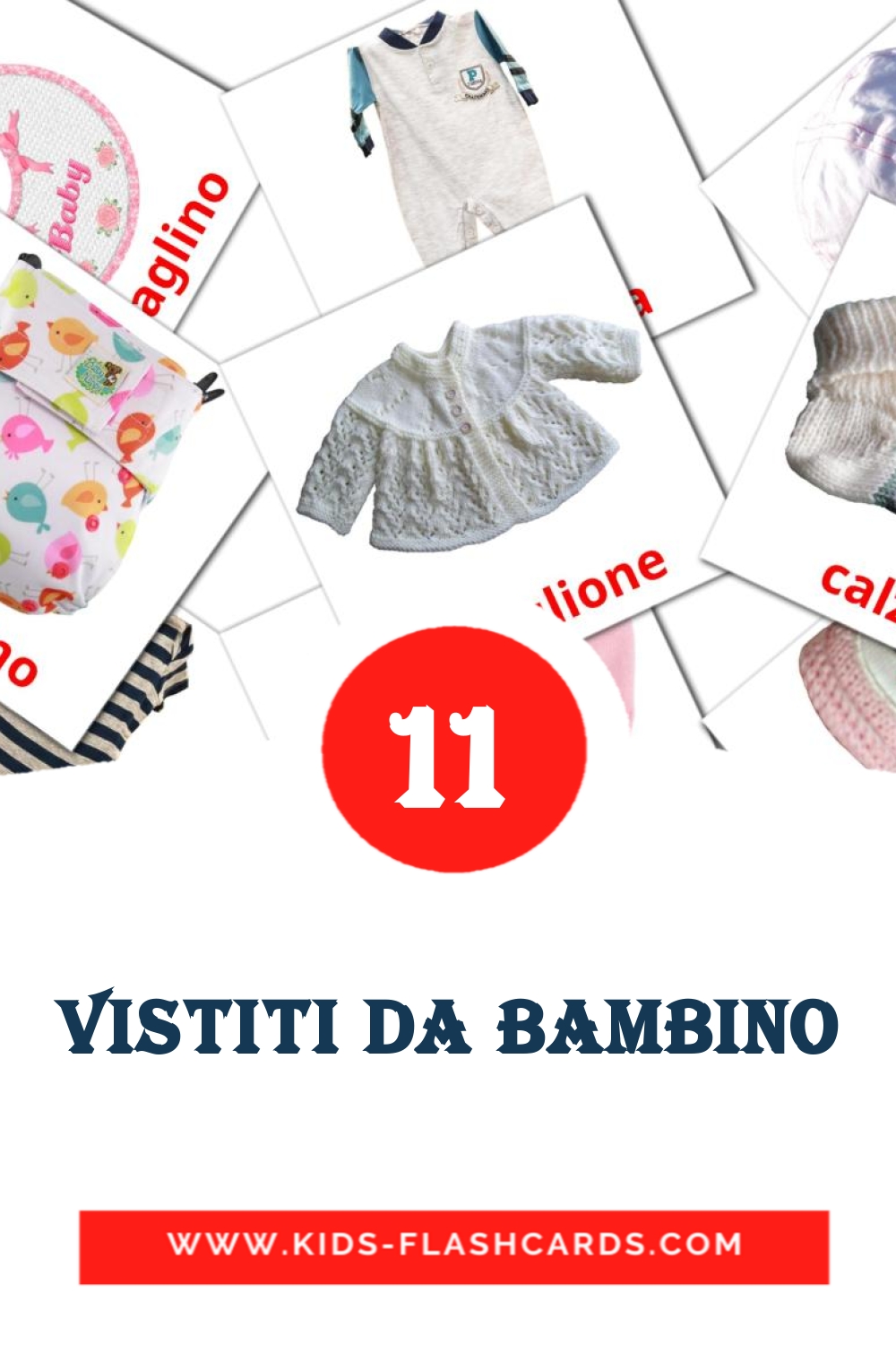 12 Vestiti Picture Cards for Kindergarden in italian