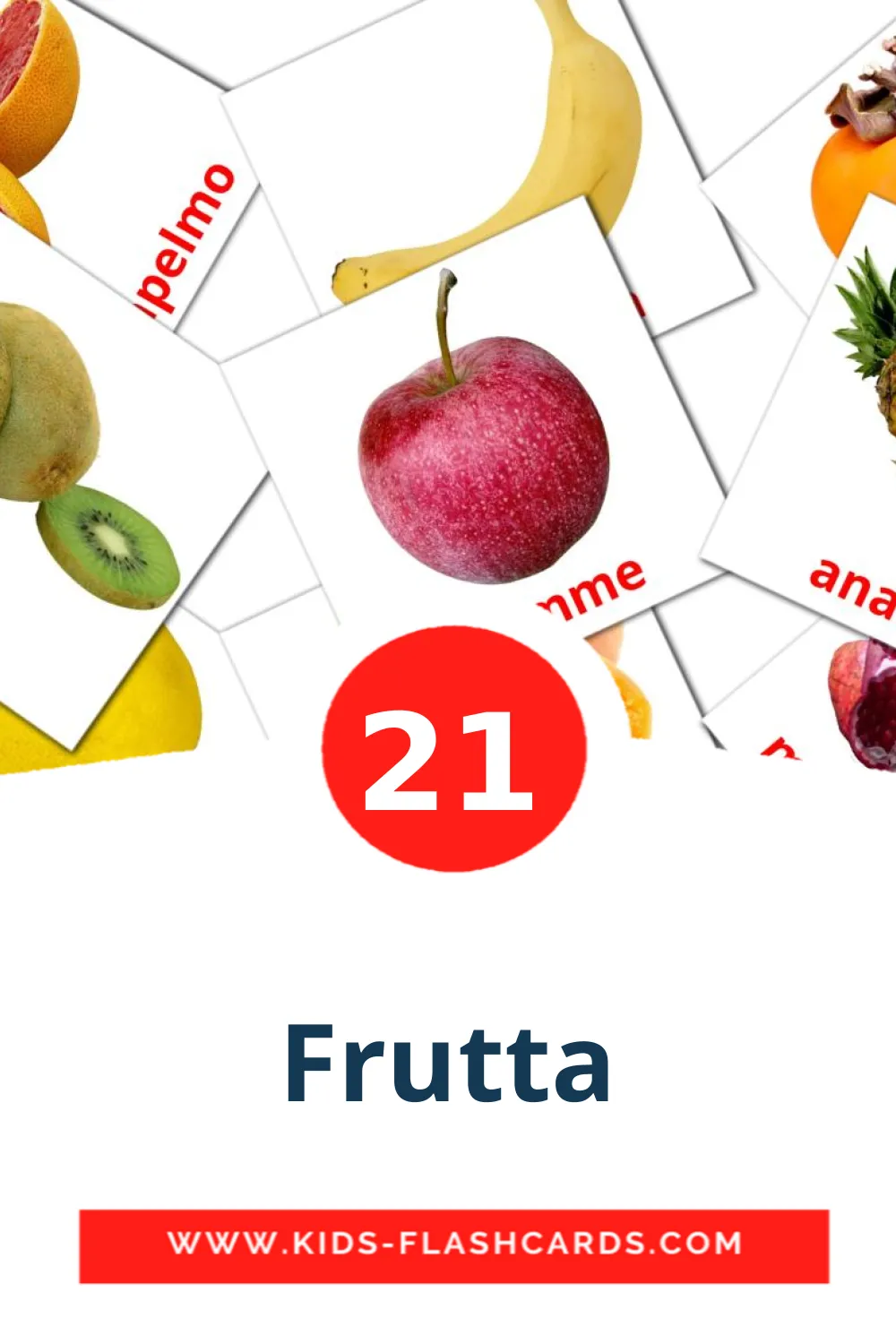 21 Frutta Bildkarten für den Kindergarten auf Italienisch