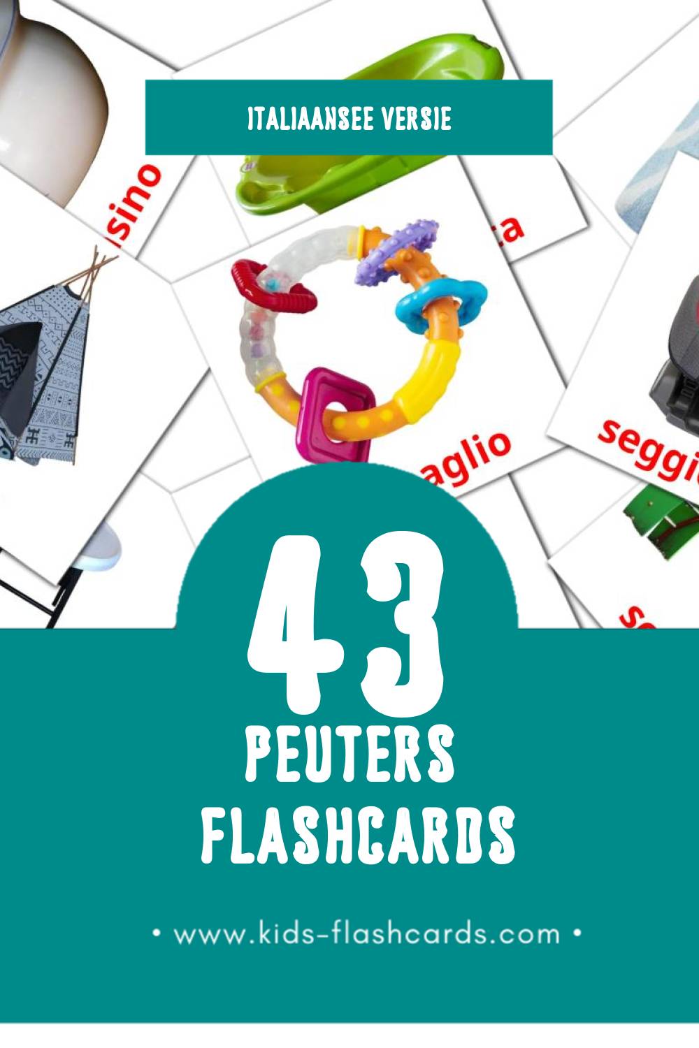 Visuele Bambino Flashcards voor Kleuters (43 kaarten in het Italiaanse)