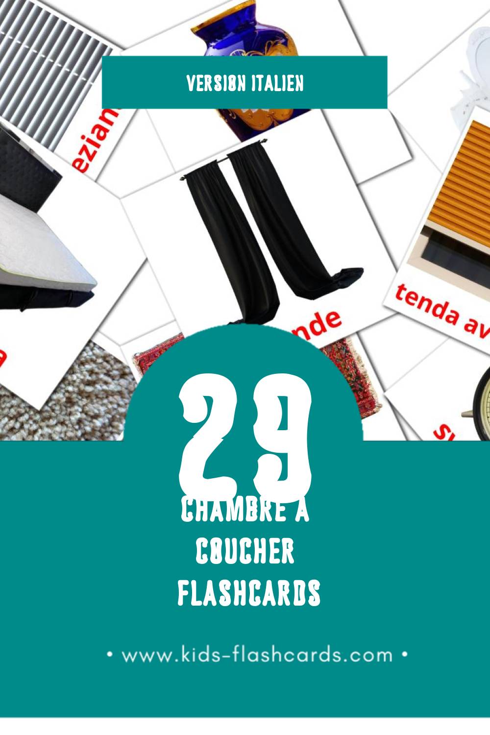 Flashcards Visual Camera da letto pour les tout-petits (33 cartes en Italien)